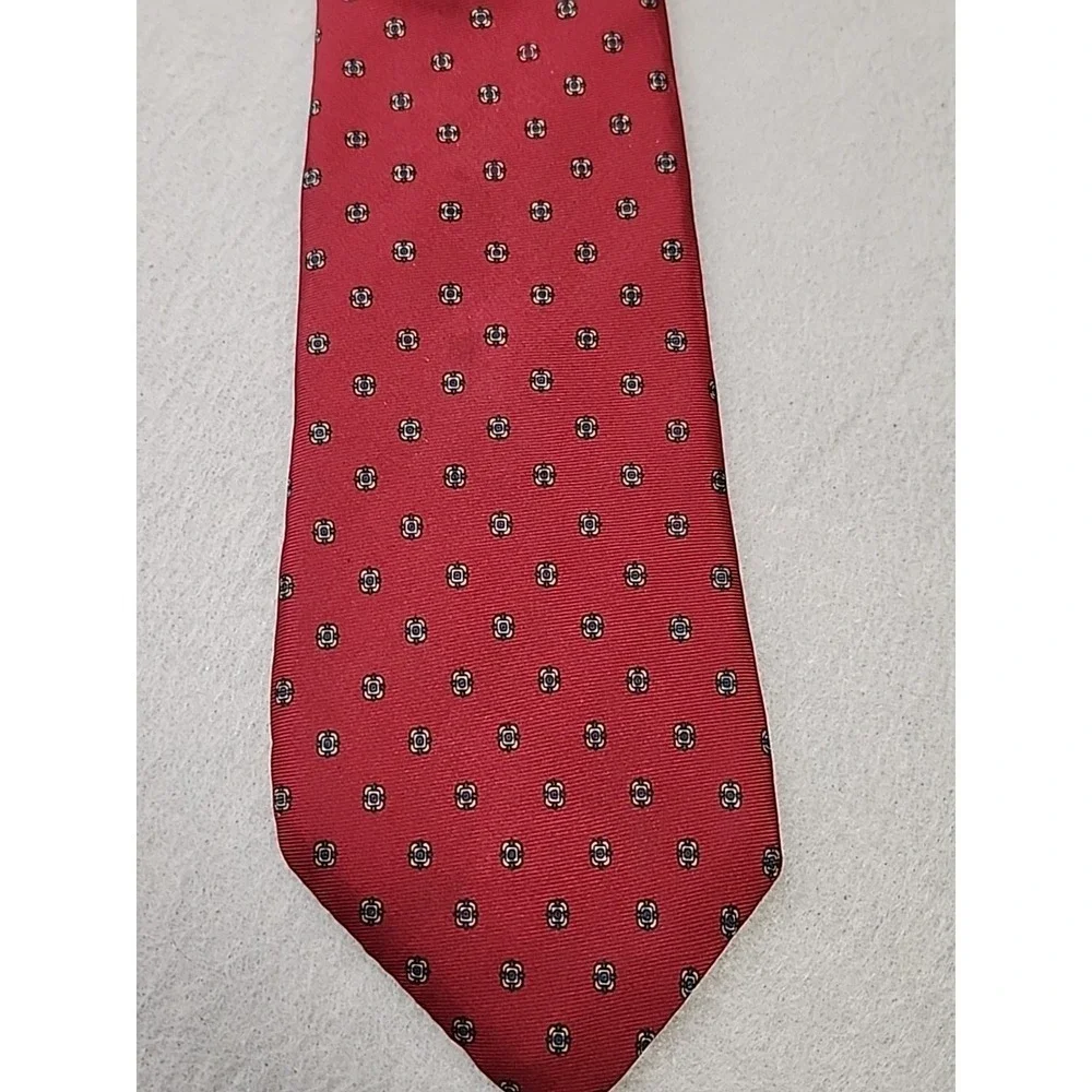 Vintage Christian Dior Silk Men's Tie Necktie Red Made in USA Italy -‎ EUC
